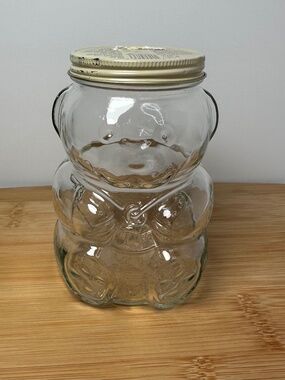 Vintage 1988 Kraft Glass Honey Bear Jar 750g Clear Figural Storage Jar Canada